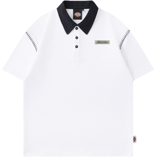 Dickies帝酷适翻领短袖POLO衫男士夏季宽松纽扣设计薄款复古上衣Y