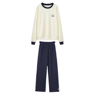 初中学生长袖T恤运动套装休闲少女春秋装薄款15岁青少年女两件套
