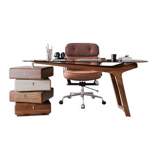 意式书桌异形创意办公桌中古风侘寂风轻奢高级感设计师款书房书桌