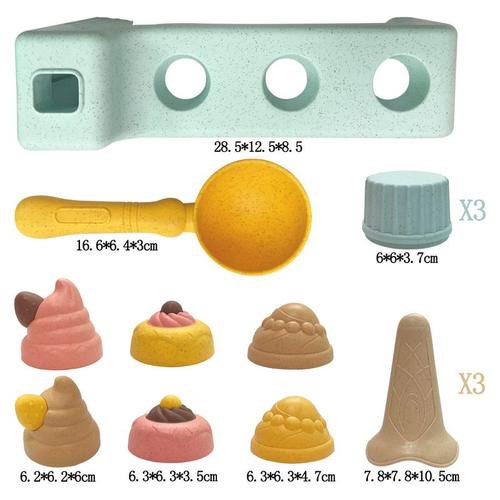 麦秸秆儿童沙滩玩具冰淇淋过家家挖沙蛋糕玩跨境批发玩具甜筒沙勺