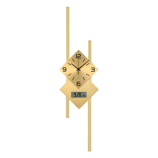 挂钟客厅家用轻奢风时尚创意高端全铜网红2026新款简约免打孔钟表