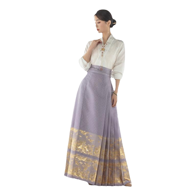 醉雨朵23023年夏季织金纱马面裙