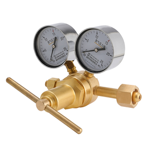 高压氮气减压阀YQD-370A氧气氢气CO2气体减压器16MPa压力表全铜