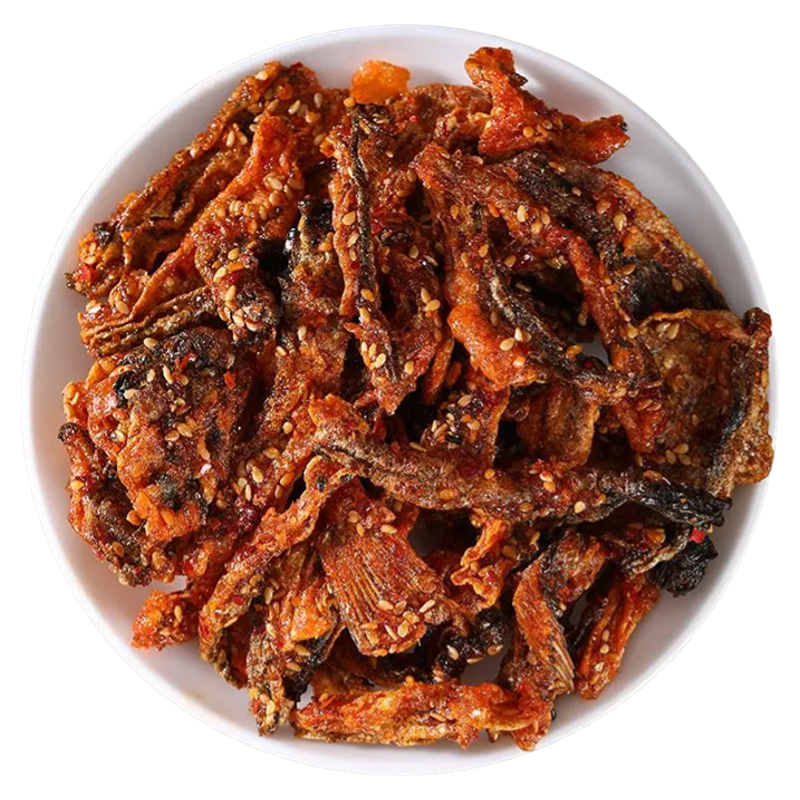 香辣鳕鱼皮甜辣口味海鲜鱼产蜜汁鱼干小鱼仔即食海味下酒休闲零食