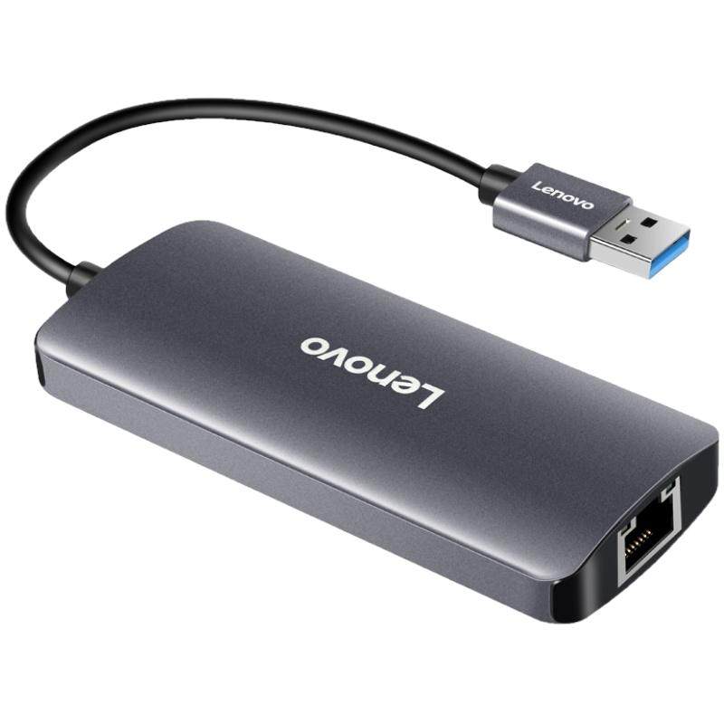 联想USB3.0接口扩展器F1 Pro系列Typec扩展坞千兆网卡网口转换器HUB集线器扩展坞多口转接头笔记本电脑拓展