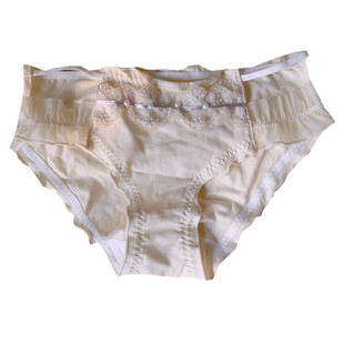 纯棉细带花边中低腰大码女生内裤珍珠纯欲胖妹妹缕空性感日系甜美