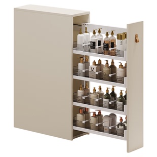 卫生间半墙拉篮浴室柜极窄侧装拉篮抽拉式边柜置物架干区储物拉篮