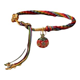 五彩绳成品手编绳本命年红绳吞金兽手工编织轮回手绳红绳新年礼物