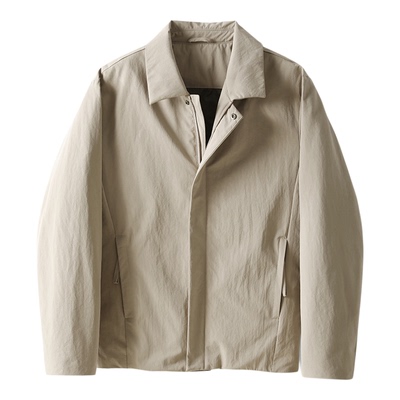 LUUD 简约休闲风夹棉款男士翻领棉衣外套冬季保暖防风飞行员夹克