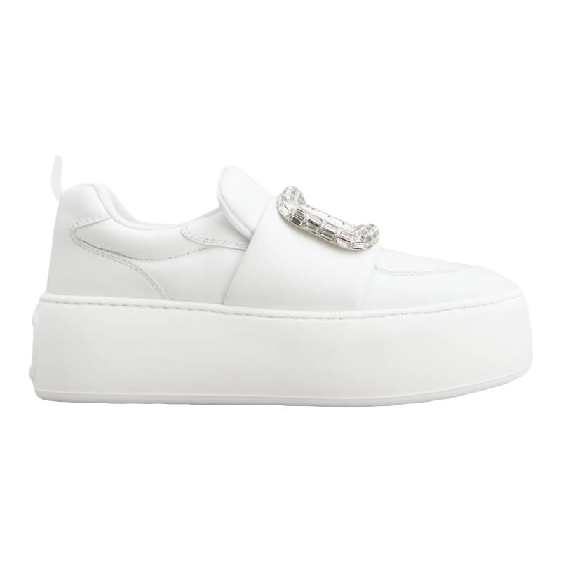 RogerVivier/罗杰维维亚女士运动休闲鞋牛皮水晶橡胶底新款
