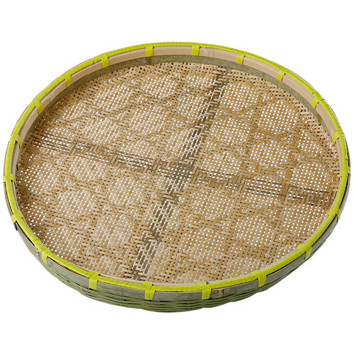 竹筛子家用竹制品圆簸箕米筛有孔大号装饰篮竹匾晾晒竹筐竹编制品