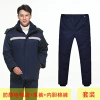 Комплект, синий пуховик, штаны, вкладыш, 3 предмета