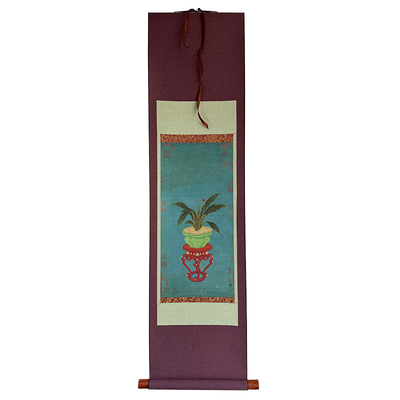 宋人万年青宣和裱茶室卷轴