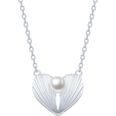 浪漫爱心珍珠S925纯银项链送礼