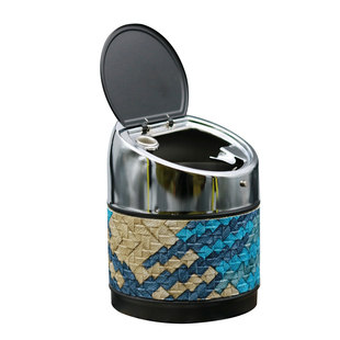 创意家居自动弹开带盖子烟灰缸大号小号车载密封易清洗金属烟灰缸