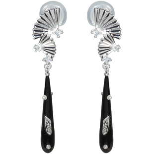 新中式国风扇子无耳洞蚊香盘耳夹复古耳钉女时尚气质可搭旗袍