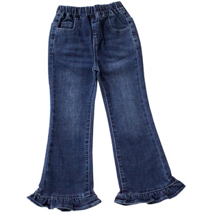 粉丝福利售完无补110-170码春秋女童牛仔裤微喇叭裤柔软弹力好搭