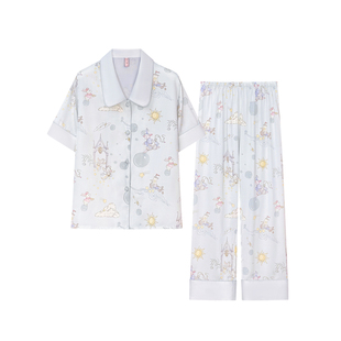 【钟楼回响】夏季女款冰丝短袖2026新款睡衣甜美高级感少女家居服