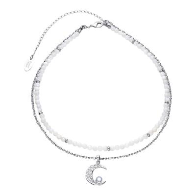 SweetWine月牙吊坠双层项链