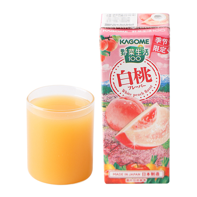 日本进口食品 可果美 复合果蔬汁饮料（胡萝卜和白桃味）195ML