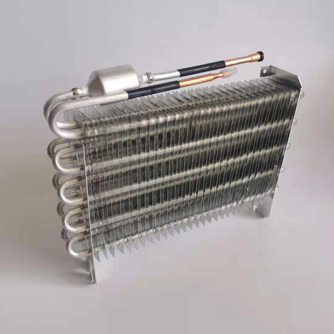 厂铝管铝翅片冷凝器 铜管q散热器 适用空调冷柜散热蒸发器散热片