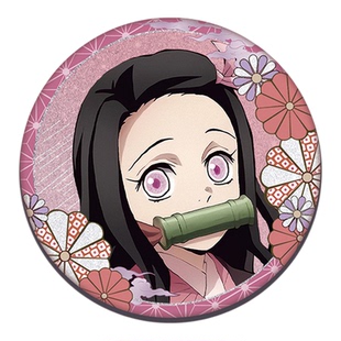 鬼灭之刃动漫周边灶门弥豆子银葱徽章双闪马口铁吧唧无限城国谷子