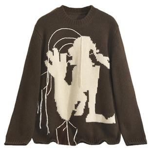 Outlets专柜撤柜正品 HZ冬装2025新款活泼减龄休闲羊毛套头毛衣女