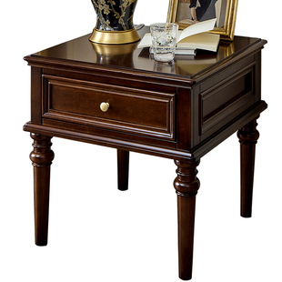 华丹妮美式边几全实木沙发角几小方桌小户型茶桌电话架客厅置物架