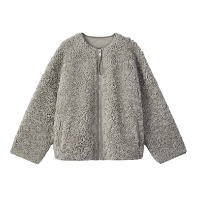 ART CHARACTER/艺符100羊毛外套颗粒绒小圆领女秋冬新款