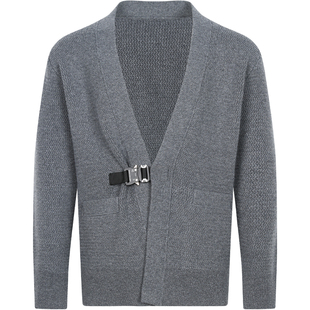 【限时特价】 进口RWS认证extrafine merino羊毛粗针眼镜蛇扣开衫