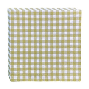 麦纳氏三层20张彩色印花餐巾纸草绿色网格子经典网红格纹家用纸巾