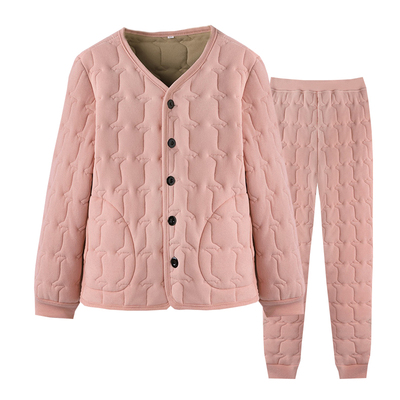 时尚妈妈冬装夹棉加厚保暖衣套装
