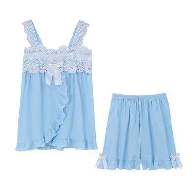 吊带美背网红爆款纯棉少女睡衣