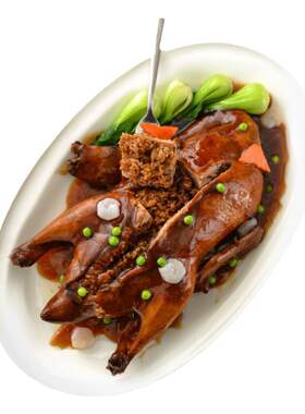上海特产八宝鸭宴席真空熟食加热即食饭店特色整只糯米酱鸭卤鸭