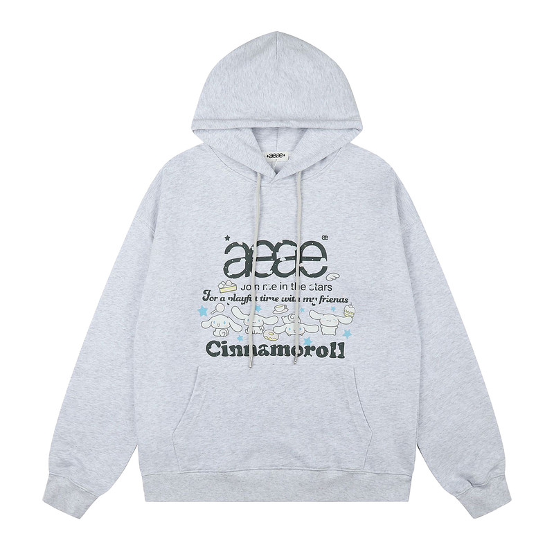 aeae玉桂狗联名宽松字母连帽卫衣