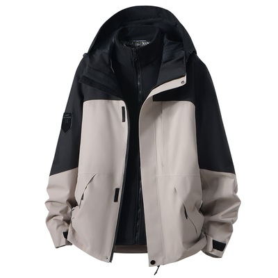 稻草人冲锋衣男女款2025新款三合一可拆卸上衣防风夹克秋冬季外套