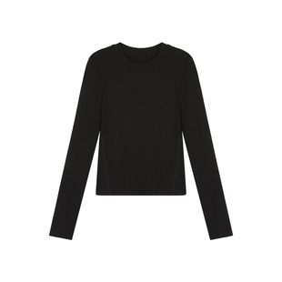 pusumede【现货5折】圆领针织长袖T恤女内搭打底衫修身显瘦上衣