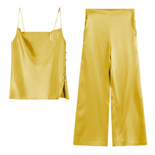 丝侬奢华性感桑蚕丝睡衣真丝吊带套装女短裤长裤内搭背心家居服女