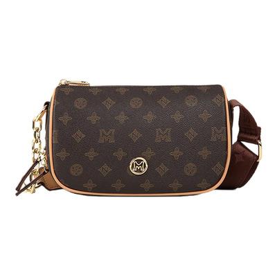 稻草人斜挎包复古印花宽肩带小包