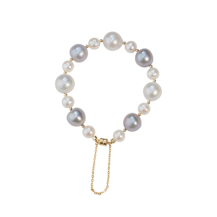 罕见大颗巴洛克淡水珍珠14K包金手链轻奢气质小众设计ins高级感女