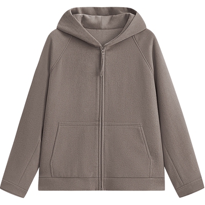 MODE COMMUTER | MC重磅蓄热混纺毛呢绵羊毛落肩蓄热连帽短款大衣