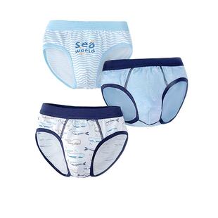 英博伦男童纯棉莱卡三角内裤儿童短裤大童男孩薄款小孩底裤三条装