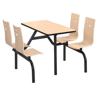 食堂快餐桌椅4人6人连体不锈钢员工学校餐厅饭堂经济型餐桌椅组合