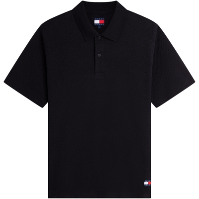 Tommy男装华夫格肌理短袖POLO衫