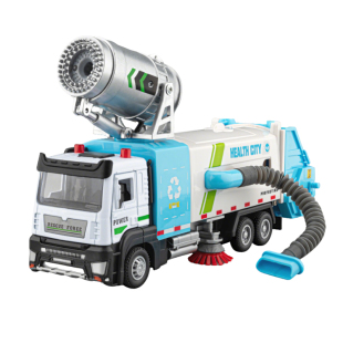 电动喷雾吸尘垃圾车合金环卫扫地车儿童玩具男孩清扫小汽车模型