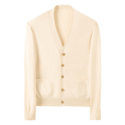 保暖山羊绒针织开衫V领长袖毛衣