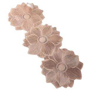 欧式荷花餐垫桌旗防滑隔热餐桌垫子烫金长巾桌巾轻奢茶几垫装饰垫