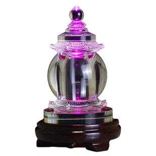 白水晶舍利塔装藏发光舍利子甘露丸藏红花佛前桌面佛堂供养摆件