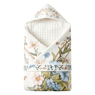 imomoto婴儿包被新生儿防惊跳小抱被秋冬季初生宝宝包单四季恒温K