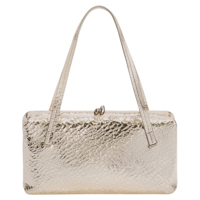 GOJISOFT裂纹压花皮革单肩包